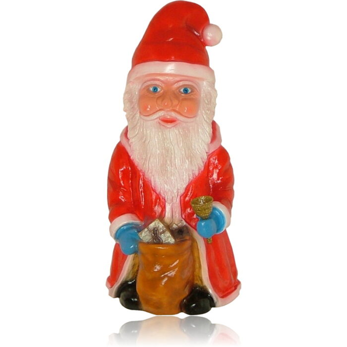 Weihnachtsmann Figur mit Glocke, beleuchtet